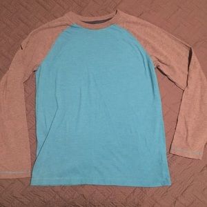 Blue & Gray Long Sleeved Baseball Tee